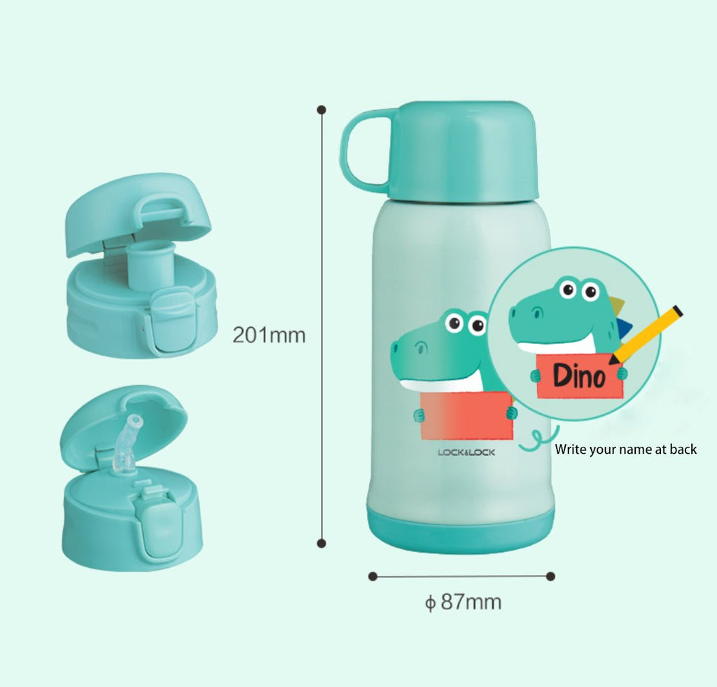 Animal Friends Kids 3 Lid 550ml Mint Insulated Water Bottle