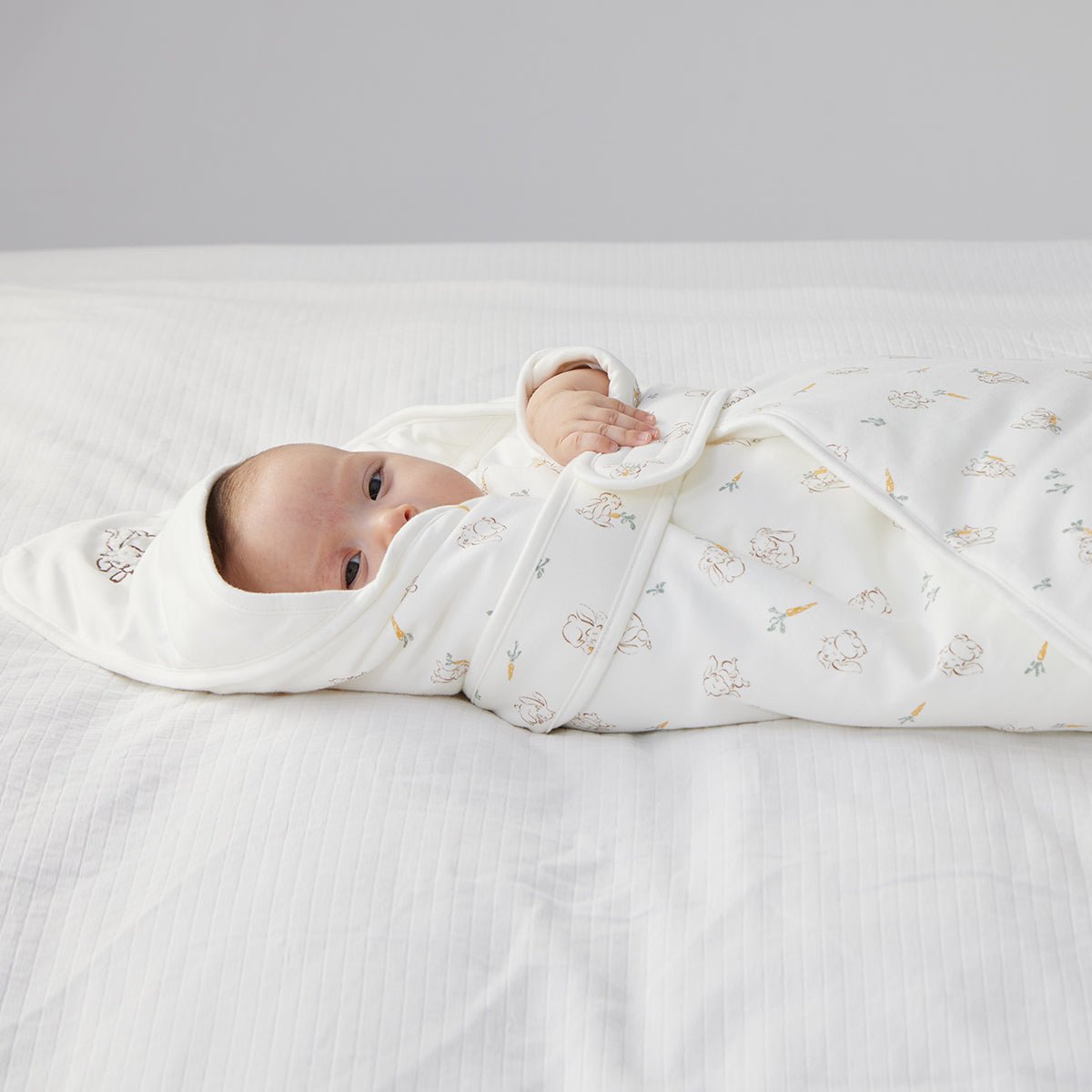 Cute Rabbit Extra Warm Cotton Baby White Swaddle Wrap
