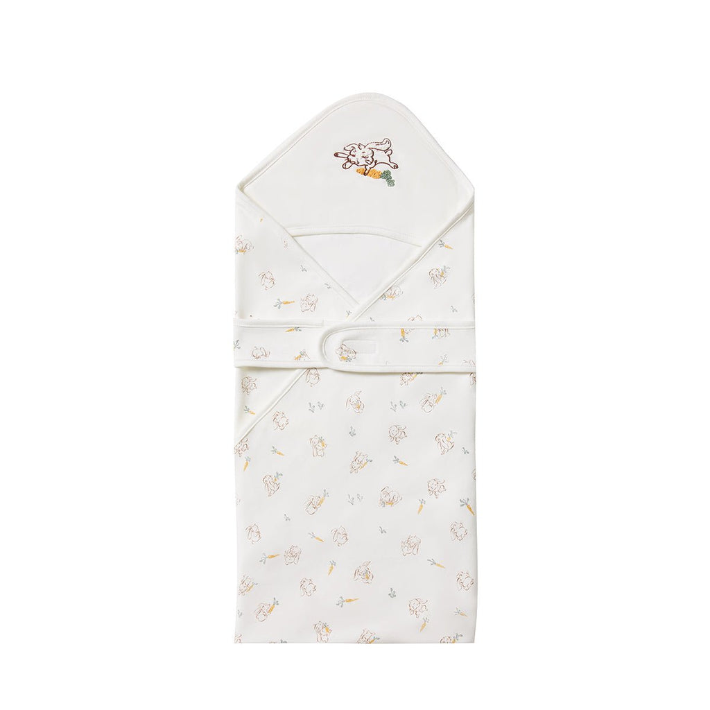 Cute Rabbit Light Cotton Baby White Swaddle Wrap
