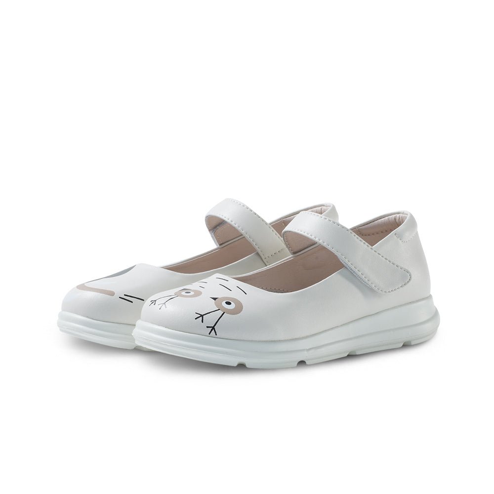 Zoo Animals Girls White Mary Jane Shoes