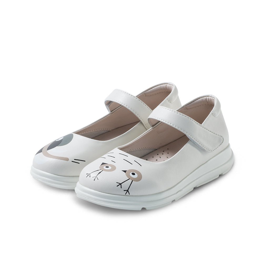 Zoo Animals Girls White Mary Jane Shoes